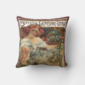 ヴィンテージアールヌーボー、ビスケットバイアルフォンスミュシャ クッション (裏面)