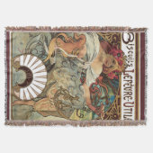 ヴィンテージアールヌーボー、ビスケットバイアルフォンスミュシャ スローブランケット (正面)