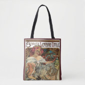 ヴィンテージアールヌーボー、ビスケットバイアルフォンスミュシャ トートバッグ (正面)