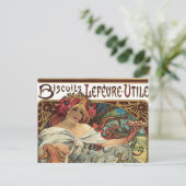 ヴィンテージアールヌーボー、ビスケットバイアルフォンスミュシャ ポストカード (スタンド正面)