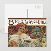 ヴィンテージアールヌーボー、ビスケットバイアルフォンスミュシャ ポストカード (正面/裏面)