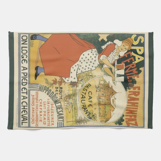 ヴィンテージアールヌーボー、ビールバーレストランとカフェ キッチンタオル (横)