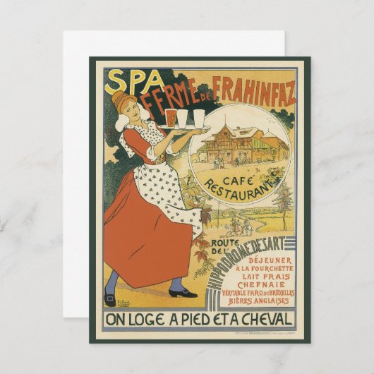 ヴィンテージアールヌーボー、ビールバーレストランとカフェ 招待状 (正面/裏面)