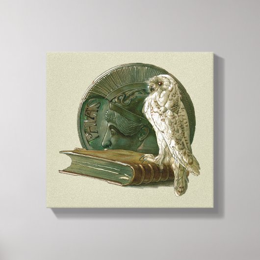 ヴィンテージアールヌーボー（フクロウ・コイン・ブック付） キャンバスプリント (正面)