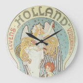 ヴィンテージアールヌーボー，ホランドレヴェンズバーゼカリング ラージ壁時計 (正面)