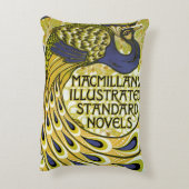 ヴィンテージアールヌーボー、マクミランの孔雀の羽根 アクセントクッション (裏面(縦))