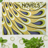 ヴィンテージアールヌーボー、マクミランの孔雀の羽根 キッチンタオル (折り畳み)