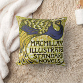 ヴィンテージアールヌーボー、マクミランの孔雀の羽根 クッション (ブランケット)