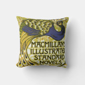 ヴィンテージアールヌーボー、マクミランの孔雀の羽根 クッション (正面)