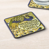 ヴィンテージアールヌーボー、マクミランの孔雀の羽根 コースター (左側)