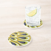 ヴィンテージアールヌーボー、マクミランの孔雀の羽根 コースター (側面)