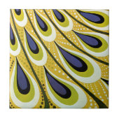 ヴィンテージアールヌーボー、マクミランの孔雀の羽根 タイル (正面)