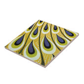 ヴィンテージアールヌーボー、マクミランの孔雀の羽根 タイル (側面)