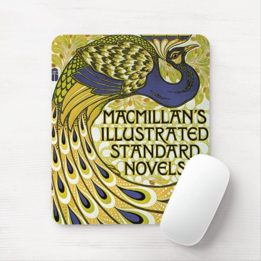 ヴィンテージアールヌーボー、マクミランの孔雀の羽根 マウスパッド (マウス)