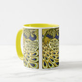 ヴィンテージアールヌーボー、マクミランの孔雀の羽根 マグカップ (正面左)