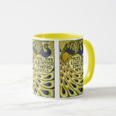 ヴィンテージアールヌーボー、マクミランの孔雀の羽根 マグカップ (正面右)