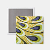 ヴィンテージアールヌーボー、マクミランの孔雀の羽根 マグネット (正面/裏面)