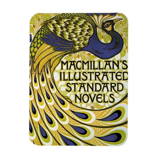 ヴィンテージアールヌーボー、マクミランの孔雀の羽根 マグネット (縦)