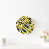 ヴィンテージアールヌーボー、マクミランの孔雀の羽根 ラウンド壁時計 (ホーム)