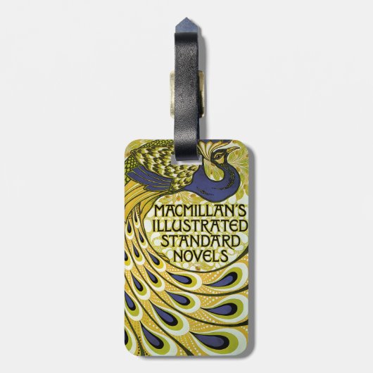 ヴィンテージアールヌーボー、マクミランの孔雀の羽根 ラゲッジタグ (裏面縦)