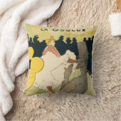 ヴィンテージアールヌーボー、ラグーールバイトゥールーズロートレック クッション (ブランケット)