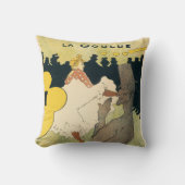 ヴィンテージアールヌーボー、ラグーールバイトゥールーズロートレック クッション (正面)