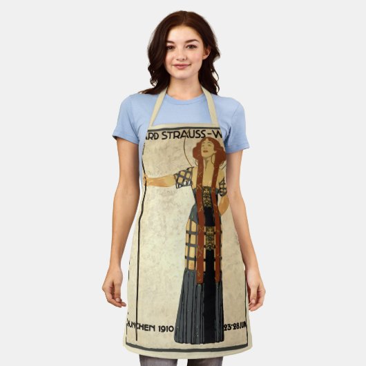 ヴィンテージアールヌーボー・リチャード・シュトラウス・ウォシュ(ミュンヘン) エプロン (着用した状態)