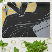 ヴィンテージアールヌーボー、レディーインクルードマルコポーロティー キッチンタオル (折り畳み)