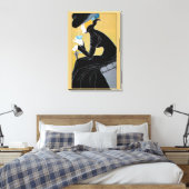 ヴィンテージアールヌーボー、レディーインクルードマルコポーロティー キャンバスプリント (インサイチュ (寝室))