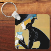 ヴィンテージアールヌーボー、レディーインクルードマルコポーロティー キーホルダー (正面)