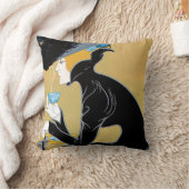 ヴィンテージアールヌーボー、レディーインクルードマルコポーロティー クッション (ブランケット)