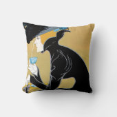 ヴィンテージアールヌーボー、レディーインクルードマルコポーロティー クッション (正面)