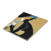 ヴィンテージアールヌーボー、レディーインクルードマルコポーロティー タイル (側面)