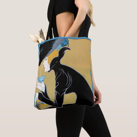 ヴィンテージアールヌーボー、レディーインクルードマルコポーロティー トートバッグ (クローズアップ)