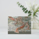 ヴィンテージアールヌーボー、ロブスター海 ポストカード (スタンド正面)