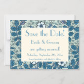 ヴィンテージアールヌーボー、ワイルドバラ保存日 マグネット招待状 (正面)