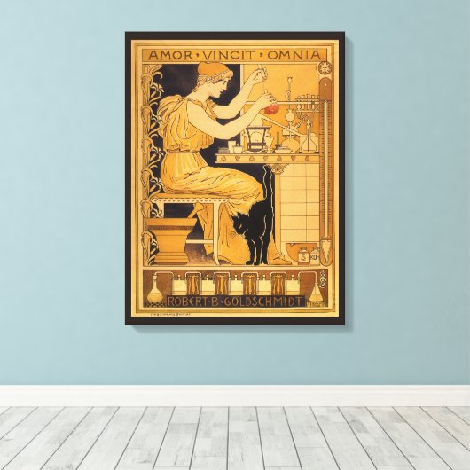 ヴィンテージアールヌーボー、愛はすべての科学者を征服 キャンバスプリント (インサイチュ (ウッドフロア))