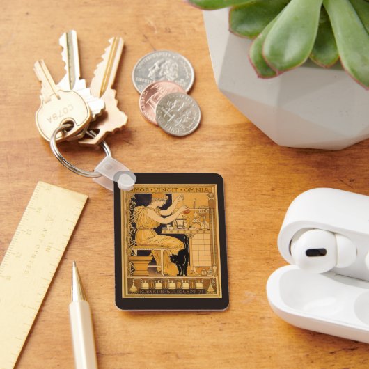 ヴィンテージアールヌーボー、愛はすべての科学者を征服 キーホルダー (デスク)