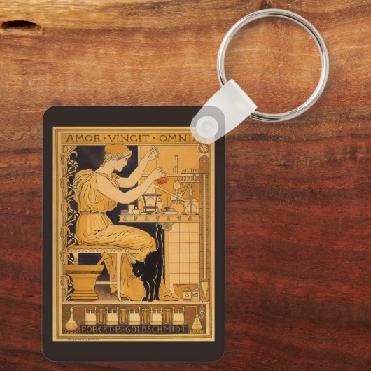 ヴィンテージアールヌーボー、愛はすべての科学者を征服 キーホルダー (裏面)