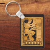 ヴィンテージアールヌーボー、愛はすべての科学者を征服 キーホルダー (正面)