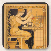 ヴィンテージアールヌーボー、愛はすべての科学者を征服 コースター (正面)