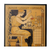 ヴィンテージアールヌーボー、愛はすべての科学者を征服 タイル (正面)