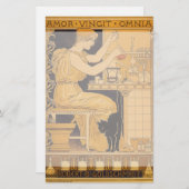 ヴィンテージアールヌーボー、愛はすべての科学者を征服 便箋 (正面/裏面)