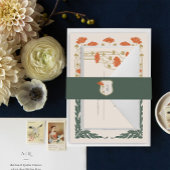 ヴィンテージアールヌーボー 招待状ベリーバンド