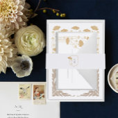 ヴィンテージアールヌーボー 招待状ベリーバンド