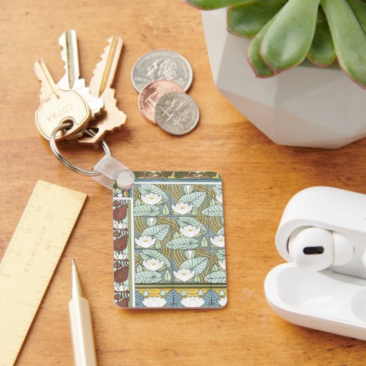 ヴィンテージアールヌーボー《植物》スイレンガーデンフラワー キーホルダー (デスク)