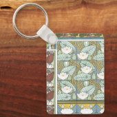 ヴィンテージアールヌーボー《植物》スイレンガーデンフラワー キーホルダー (正面)