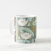 ヴィンテージアールヌーボー《植物》スイレンガーデンフラワー コーヒーマグカップ (正面左)