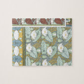 ヴィンテージアールヌーボー《植物》スイレンガーデンフラワー ジグソーパズル (横)