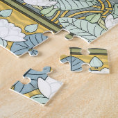 ヴィンテージアールヌーボー《植物》スイレンガーデンフラワー ジグソーパズル (側面)